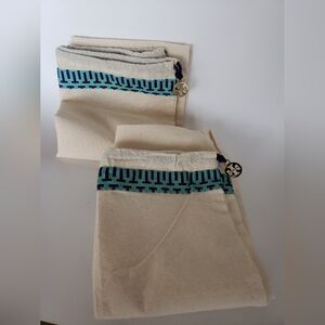 2 Tory Burch Cream and Blue Dust Bag